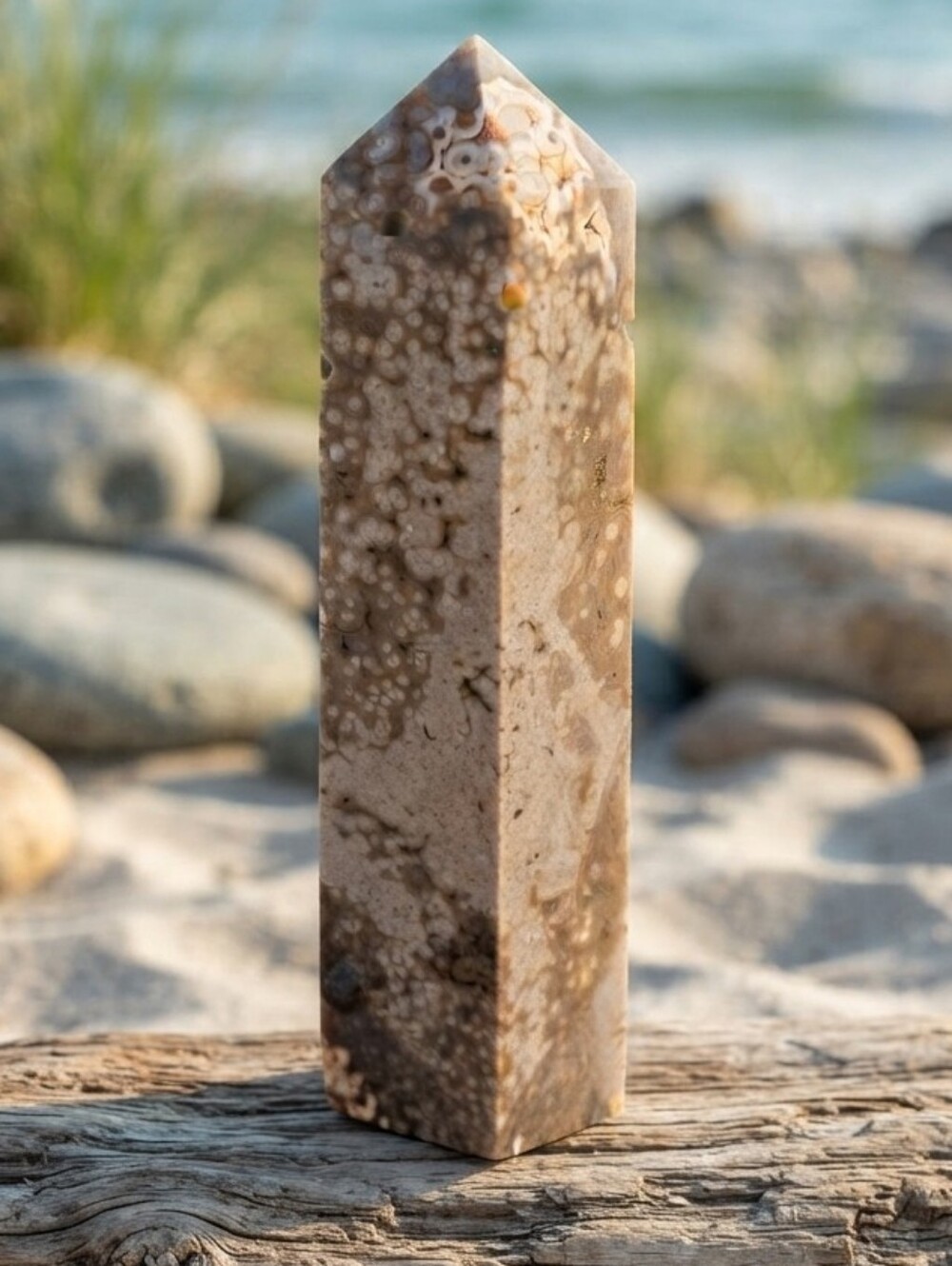 ✨NEW! Big Stunning Orbicular Ocean Jasper Tower|Open Vugs w/ Fully Formed Orbs!
